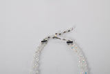 Vintage 1950s Clear Iridescent Aurora Borealis 2 Strand Crystal Beaded Necklace