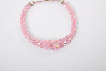 Vintage 1950s Pink Iridescent Aurora Borealis 2 Strand Crystal Beaded Necklace