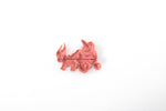 Vintage 1940s Pink Sleeping Man in Donkey Cart Celluloid Brooch Pin