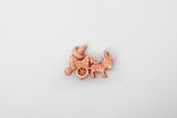 Vintage 1940s Pink Sleeping Man in Donkey Cart Celluloid Brooch Pin