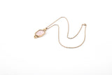 Vintage 1970s Ice Pink Camphor Glass Gold Tone Necklace | by Avon