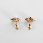 Vintage 1960s Bronze Aurora Borealis Crystal Clip On Earrings | by Vendome