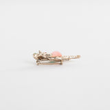 Vintage 1960s Pink Green Lucite Moonstone Jelly Belly Rhinestone stone Horse Brooch Pin