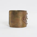 Vintage Wide Metal Riveted Diamond Cuff Bracelet