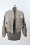 Vintage 1990s Medium Tan Black Plaid Bomber Jacket | by Haley