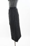 Vintage 1950s XS Black Fan Lace Midi Pencil Skirt