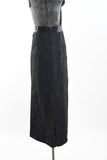 Vintage 1950s XS Black Fan Lace Midi Pencil Skirt