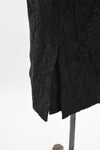 Vintage 1950s XS Black Fan Lace Midi Pencil Skirt