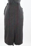 Vintage 1950s XS Rainbow Stripe Gray Herringbone Midi Pencil Skirt | by JL Originals