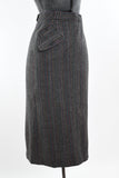 Vintage 1950s XS Rainbow Stripe Gray Herringbone Midi Pencil Skirt | by JL Originals