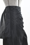 Vintage 1950s Medium Black Taffeta Cocktail Tulip Wrap Midi Party Skirt