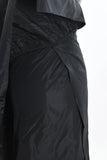 Vintage 1950s Medium Black Taffeta Cocktail Tulip Wrap Midi Party Skirt