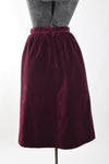 Vintage 1980s XS Burgundy Velvet Midi Pencil Skirt | by Halston III