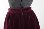 Vintage 1980s XS Burgundy Velvet Midi Pencil Skirt | by Halston III