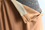 Vintage 1940s Small Tan Gabardine Midi Skirt