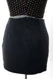 Vintage 1980s Medium/Large Black Gold Cropped Top Mini Skirt Club Party Outfit