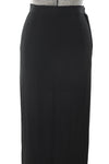 Vintage 1940s Medium Black Rayon Crepe Long Maxi Skirt