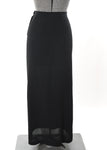 Vintage 1940s Medium Black Rayon Crepe Long Maxi Skirt