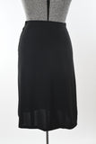 Vintage 1940s Medium Black Rayon Crepe Midi Skirt