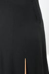 Vintage 1930s Small Black Rayon Crepe Midi Skirt