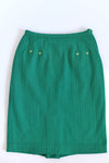 Vintage 1950s Large Green Arrow Pattern Wool Wiggle Skirt |  Minglers by Canterbury