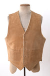 Vintage 1970s Medium Brown Suede Fleece Lined Vest