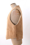 Vintage 1970s Medium Brown Suede Fleece Lined Vest