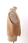 Vintage 1970s Medium Brown Suede Fleece Lined Vest