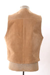 Vintage 1970s Medium Brown Suede Fleece Lined Vest