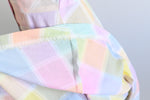 Vintage 1970s Small Pastel Rainbow Color Block Shirt Waist Midi Dress | by Lee Stevens