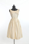 Vintage 1950s XS Ivory Sleeveless Full Skirt Party Dress | by Gilden Juniors | AS IS