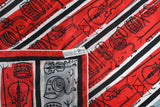 Vintage 1950s Red Gray Black Musical Instruments Silk Scarf | by Vera Neumann