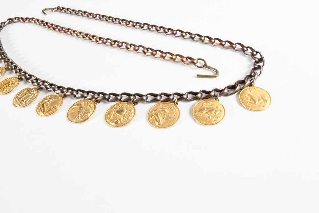 Vintage 1970s XS - XL Zodiac 12 Astrological Signs Medallion Chain Bel –  For the Love of MCM Vintage
