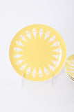 Vintage 1950s Yellow White Sun Glow Pattern 4 Salad Plates | by Harkerware