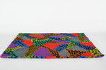 Vintage 1960s Rainbow Faux Crazy Quilt 2 Curtain Valances 2 Pillow Sham Sets | 68" X 19.5" Panels