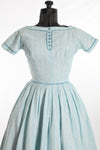 Vintage 1950s XXS Blue White Full Skirt Shirtwaist Dress | by Youth Guild