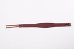 Vintage 1950s XL Ox Blood Red Mexican Tooled Leather Double Buckle Wide Cinch Belt