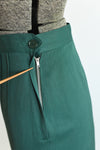Vintage 1940s Small Green Gabardine Midi Skirt | by Sporteens