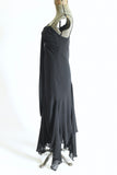 Vintage 1990s Small Black Handkerchief Hem Sleeveless Dress | by S.L. Fashions