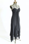 Vintage 1990s Small Black Handkerchief Hem Sleeveless Dress | by S.L. Fashions