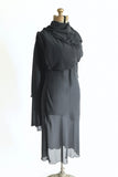 Vintage 1990s Small Black Handkerchief Hem Sleeveless Dress | by S.L. Fashions