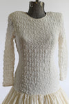 Vintage 1980s Medium Cream Lace Full Skirt Midi Party Dress | by Joy Stevens