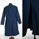 Vintage 1950s Size 46 Navy Blue Machinist Shop Coat Workwear