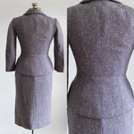 Vintage Early 1950s Small Purple Gray Skirt Suit | by Hattie Carnegie