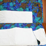 Vintage 1970s Blue Purple Botanical Full Size Bedspread | Handmade 112" X 96"