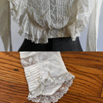 Antique 1890s Victorian White Cotton Voile Pouter Pigeon Blouse