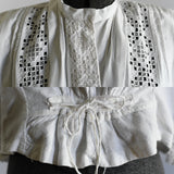 Antique Early 1900s XS White Traditional Hardanger Bunad Blouse