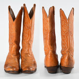 Vintage 1960s 10D Brown Leather Cowboy Heeled Boots | by Tony Lama