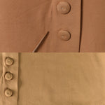 Vintage 1940s Small Tan Gabardine Midi Skirt