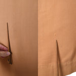 Vintage 1940s Small Tan Gabardine Midi Skirt